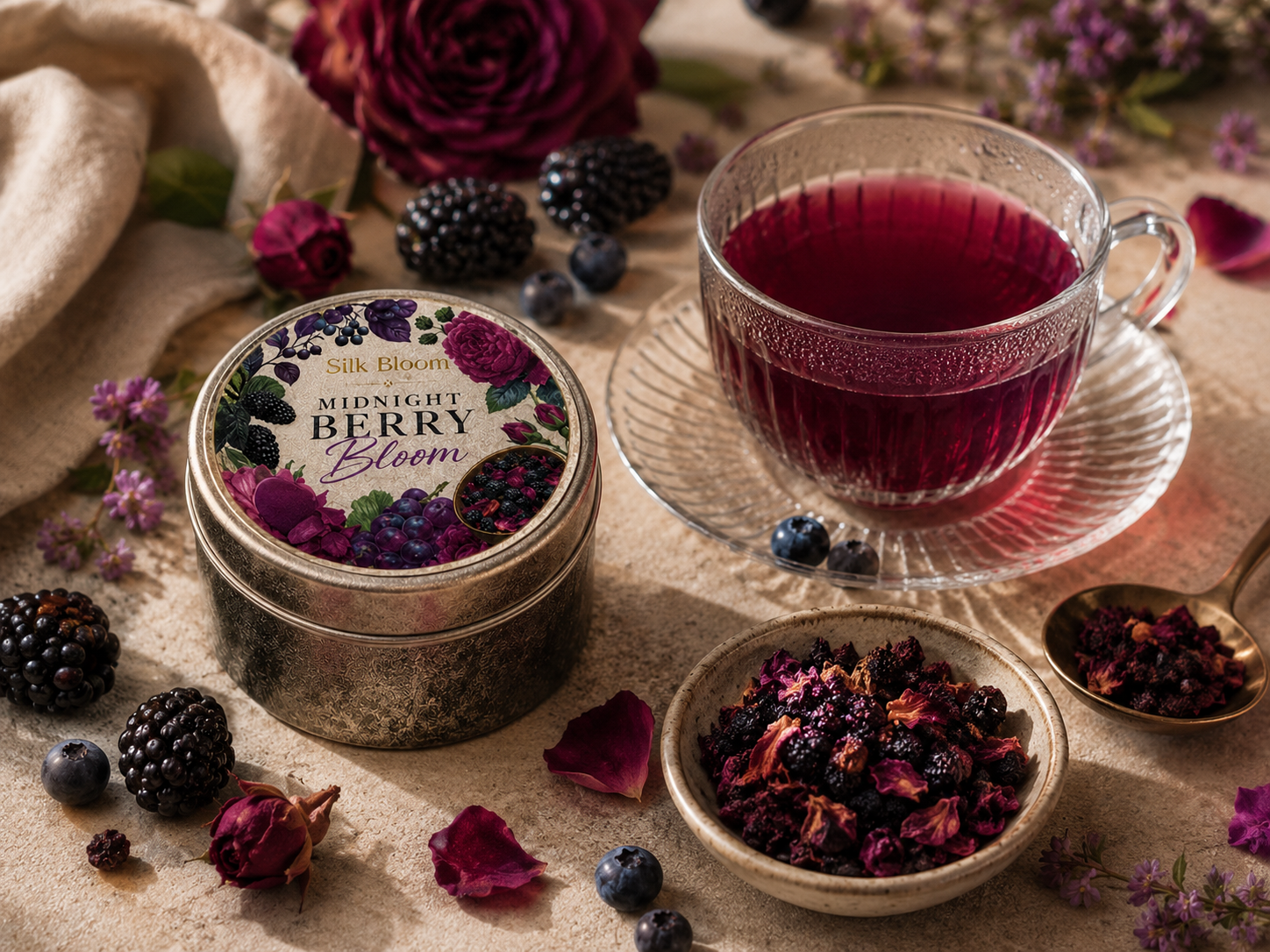 SilkBloom Midnight Berry Bloom Discovery Tea Collection. - Image 2